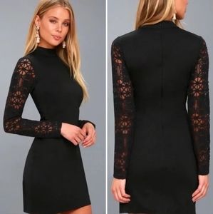 LuLu's Black Lace Long Sleeve Dress